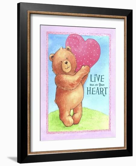 Bear Live with Heart-Melinda Hipsher-Framed Giclee Print