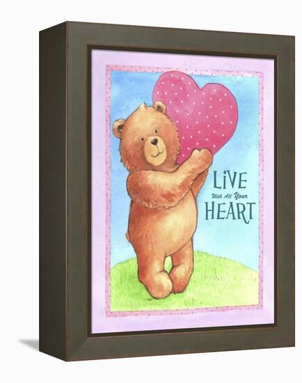 Bear Live with Heart-Melinda Hipsher-Framed Premier Image Canvas