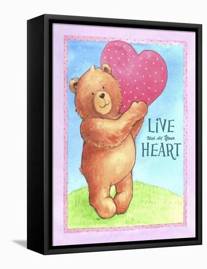 Bear Live with Heart-Melinda Hipsher-Framed Premier Image Canvas