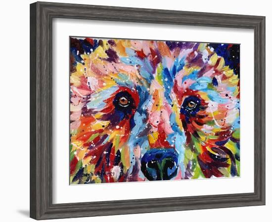 Bear Multicolour-Sarah Stribbling-Framed Art Print