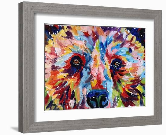 Bear Multicolour-Sarah Stribbling-Framed Art Print