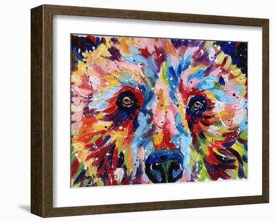 Bear Multicolour-Sarah Stribbling-Framed Art Print