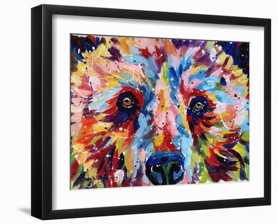 Bear Multicolour-Sarah Stribbling-Framed Art Print