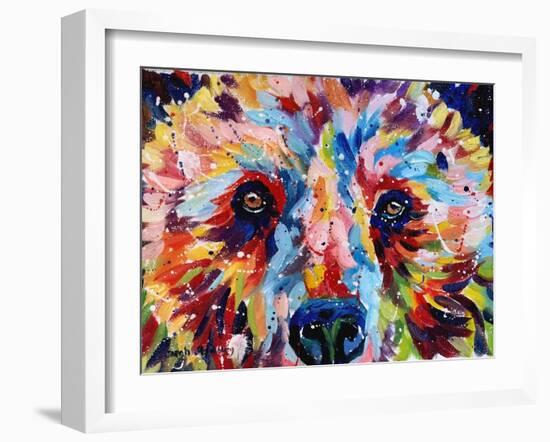 Bear Multicolour-Sarah Stribbling-Framed Art Print