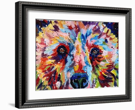 Bear Multicolour-Sarah Stribbling-Framed Art Print