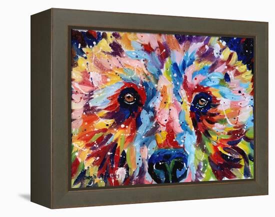 Bear Multicolour-Sarah Stribbling-Framed Stretched Canvas