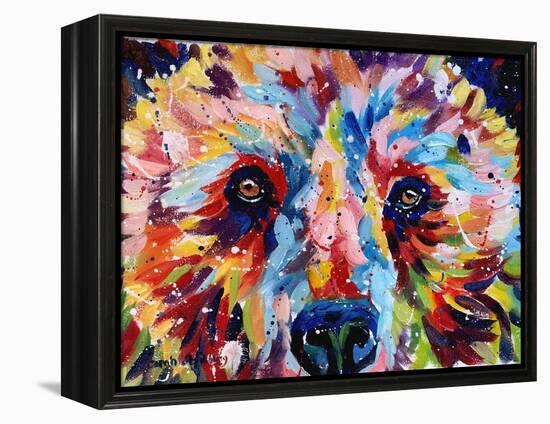 Bear Multicolour-Sarah Stribbling-Framed Stretched Canvas