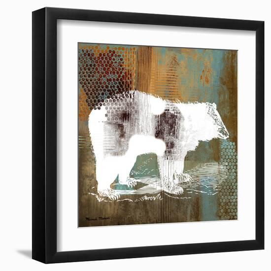 Bear on Abstract-Michael Marcon-Framed Art Print