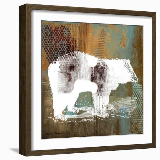 Bear on Abstract-Michael Marcon-Framed Art Print