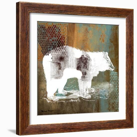 Bear on Abstract-Michael Marcon-Framed Art Print