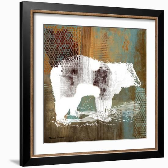 Bear on Abstract-Michael Marcon-Framed Art Print