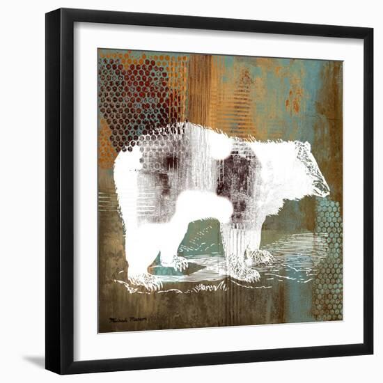 Bear on Abstract-Michael Marcon-Framed Art Print