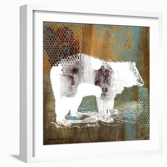 Bear on Abstract-Michael Marcon-Framed Art Print