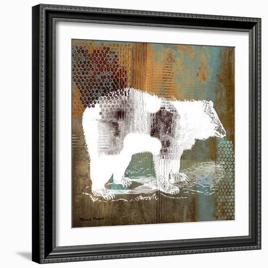 Bear on Abstract-Michael Marcon-Framed Art Print