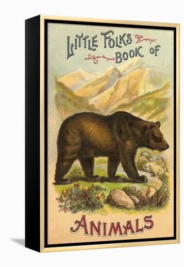 Bear on Book Cover-null-Framed Stretched Canvas