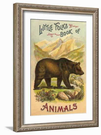 Bear on Book Cover-null-Framed Art Print