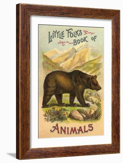 Bear on Book Cover--Framed Art Print