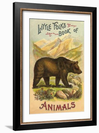 Bear on Book Cover-null-Framed Art Print