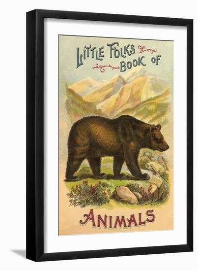 Bear on Book Cover-null-Framed Art Print