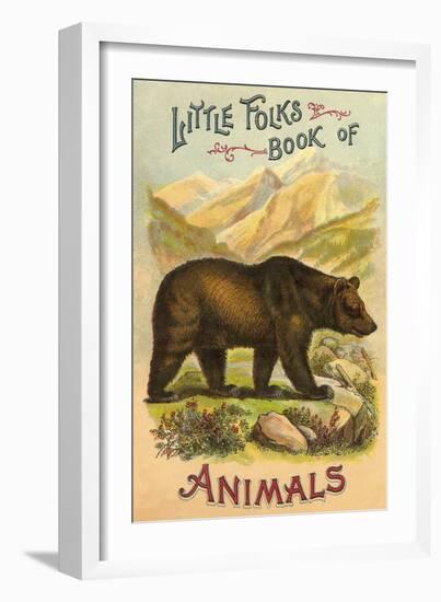 Bear on Book Cover-null-Framed Art Print