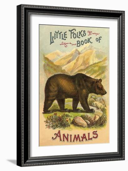 Bear on Book Cover-null-Framed Art Print