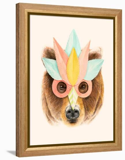 Bear Paper Mask-Florent Bodart-Framed Premier Image Canvas