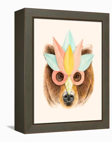 Bear Paper Mask-Florent Bodart-Framed Premier Image Canvas