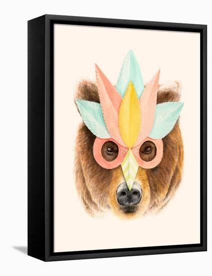 Bear Paper Mask-Florent Bodart-Framed Premier Image Canvas