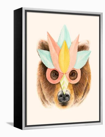 Bear Paper Mask-Florent Bodart-Framed Premier Image Canvas