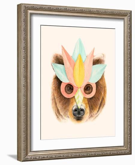 Bear Paper Mask-Florent Bodart-Framed Giclee Print