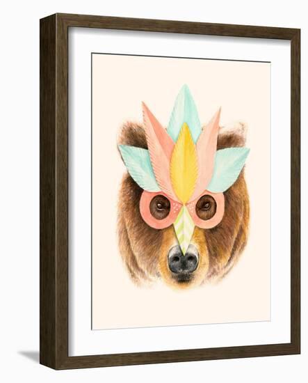 Bear Paper Mask-Florent Bodart-Framed Giclee Print