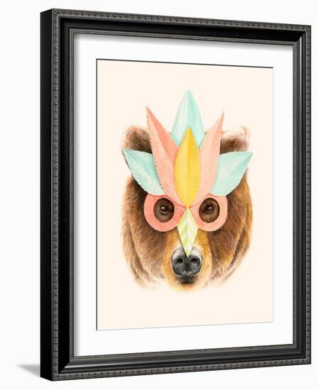 Bear Paper Mask-Florent Bodart-Framed Giclee Print