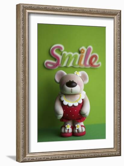 Bear Red Bathingsuit Smile-null-Framed Photographic Print