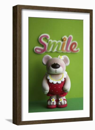 Bear Red Bathingsuit Smile-null-Framed Photographic Print