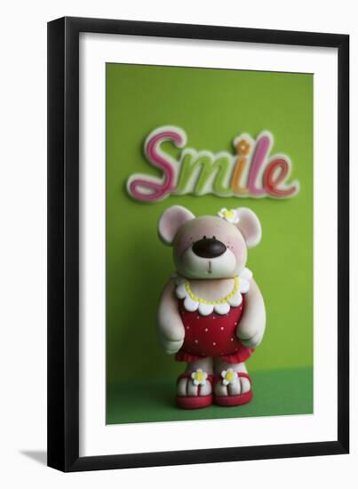 Bear Red Bathingsuit Smile-null-Framed Photographic Print