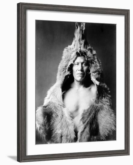 Bear's Belly, Arikara Indian-Edward S^ Curtis-Framed Photo