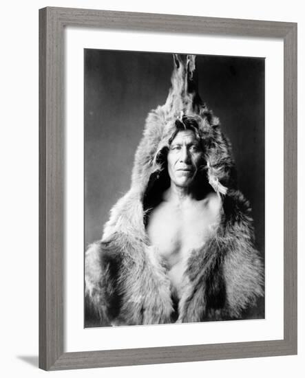 Bear's Belly, Arikara Indian-Edward S^ Curtis-Framed Photo