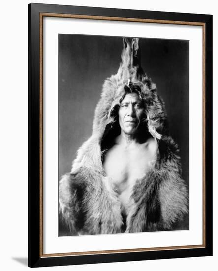 Bear's Belly, Arikara Indian-Edward S^ Curtis-Framed Photo