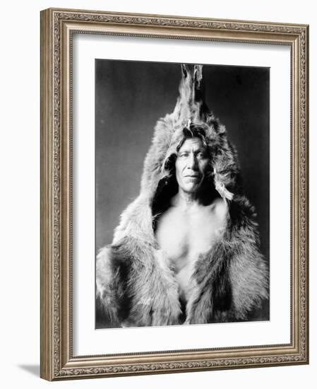 Bear's Belly, Arikara Indian-Edward S^ Curtis-Framed Photo