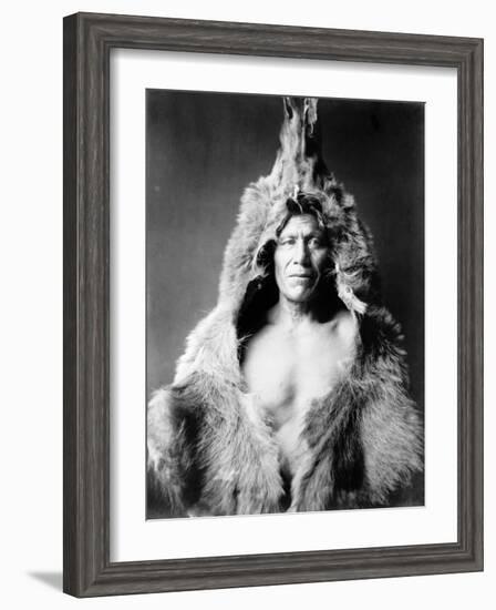 Bear's Belly, Arikara Indian-Edward S^ Curtis-Framed Photo