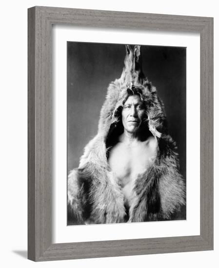 Bear's Belly, Arikara Indian-Edward S^ Curtis-Framed Photo