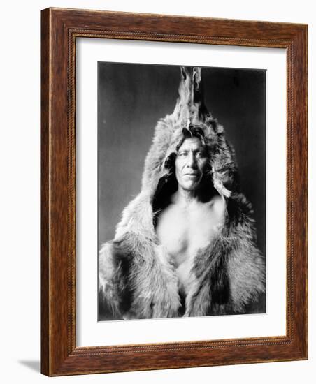 Bear's Belly, Arikara Indian-Edward S^ Curtis-Framed Photo