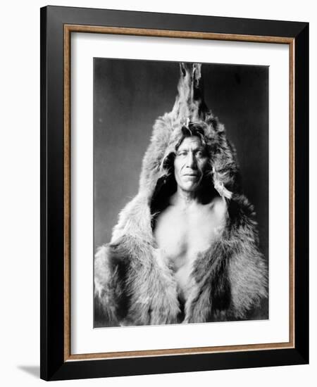 Bear's Belly, Arikara Indian-Edward S^ Curtis-Framed Photo