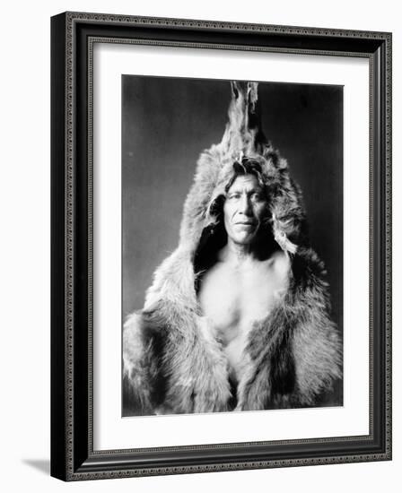 Bear's Belly, Arikara Indian-Edward S^ Curtis-Framed Photo