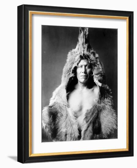 Bear's Belly, Arikara Indian-Edward S^ Curtis-Framed Photo