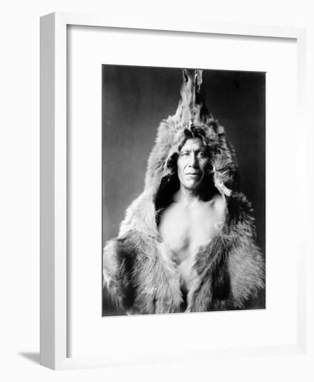 Bear's Belly, Arikara Indian-Edward S^ Curtis-Framed Photo
