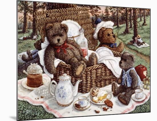 Bear's Picnic-Janet Kruskamp-Mounted Art Print