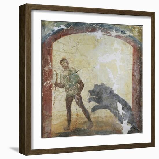 Bear Tamer, Memorial Stone Fresco from Thaenae-null-Framed Giclee Print