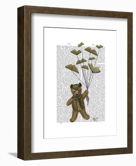 Bear with Book Butterflies-Fab Funky-Framed Art Print