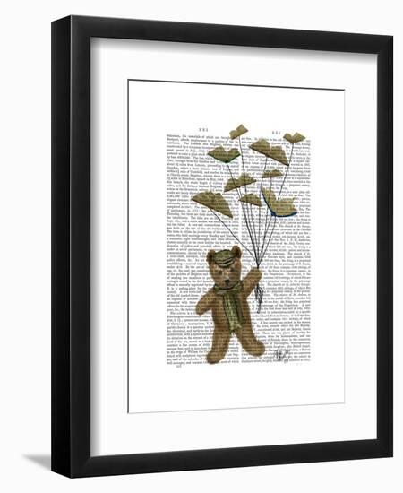 Bear with Book Butterflies-Fab Funky-Framed Art Print